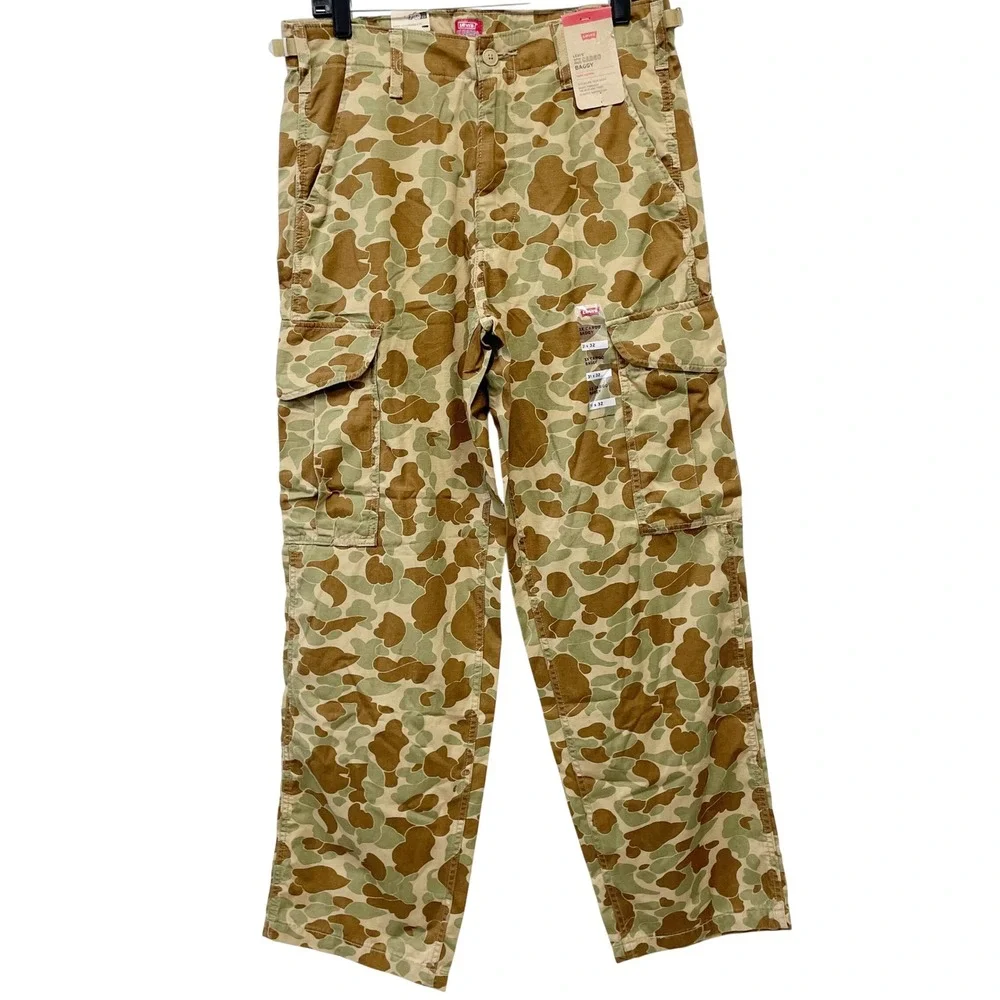 Levi's Men's Brown Frog Skin Camo XX Cargo Baggy Pants Size 31 x 32